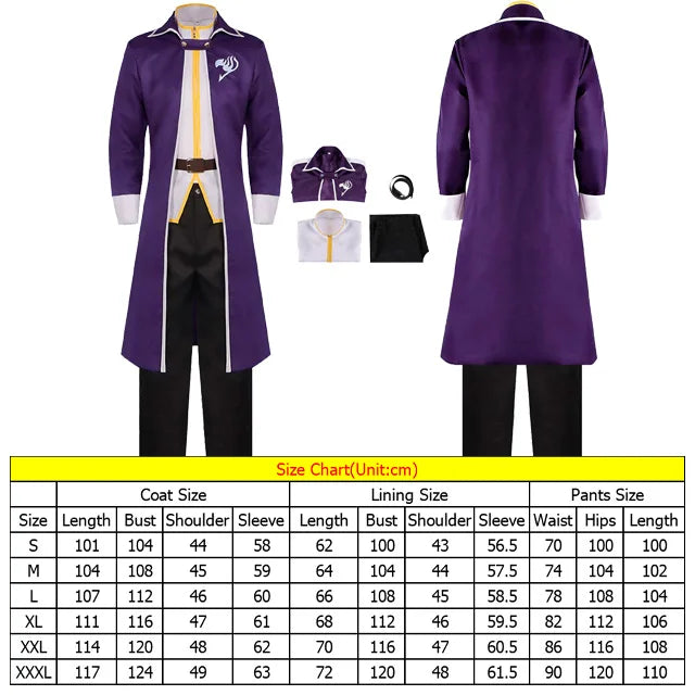 Fantasy Gray Fullbuster Cosplay Costume Anime Fairy Cosplay Tail Coat Pants Shirt Disguise Adult Men Outfits Halloween Male Suit