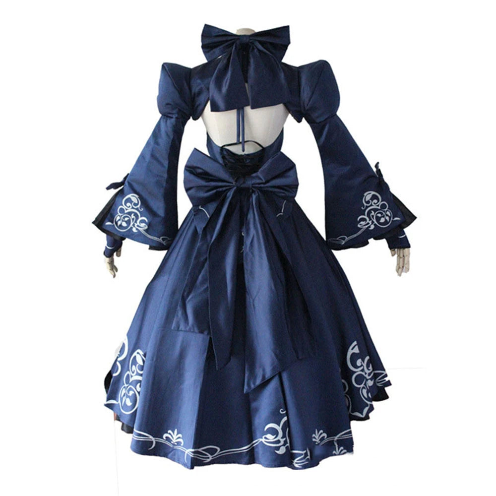 Fate Stay Night Saber Alter Arturia Pendragon Cosplay Costume Women Anime FGO Zero Fate Black Bride Gothic Lolita Dress