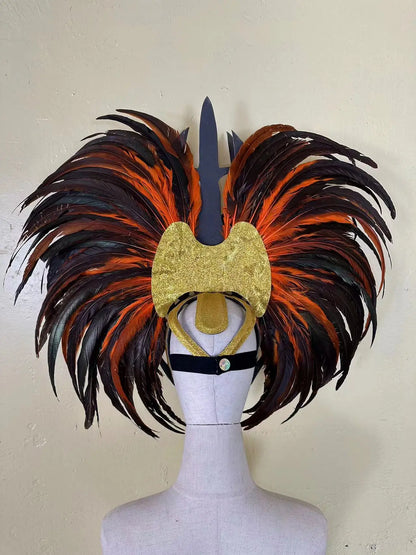 Feather Headdress Samba Costume Carnival Halloween Party Bar Performance Hat Makeup Dance Wings Parade