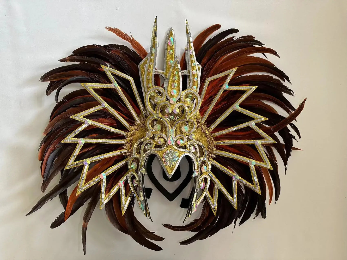 Feather Headdress Samba Costume Carnival Halloween Party Bar Performance Hat Makeup Dance Wings Parade