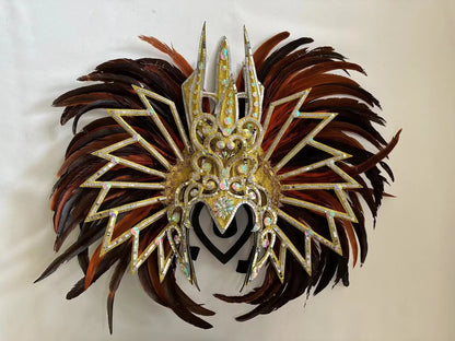 Feather Headdress Samba Costume Carnival Halloween Party Bar Performance Hat Makeup Dance Wings Parade