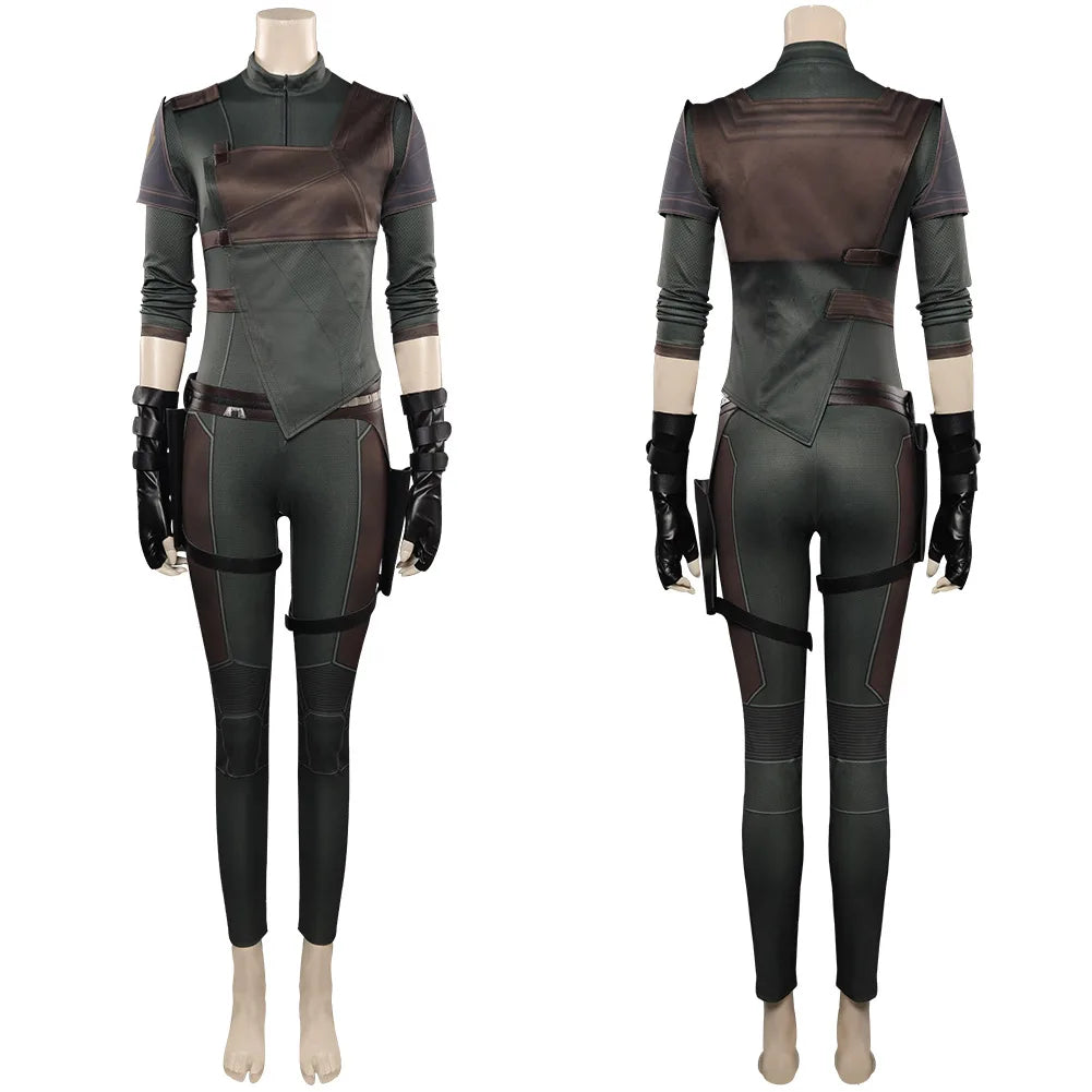 Gamora Inspired Cosplay Jumpsuit Costume with Vest and Belt for Women and Girls Halloween Party Outfit