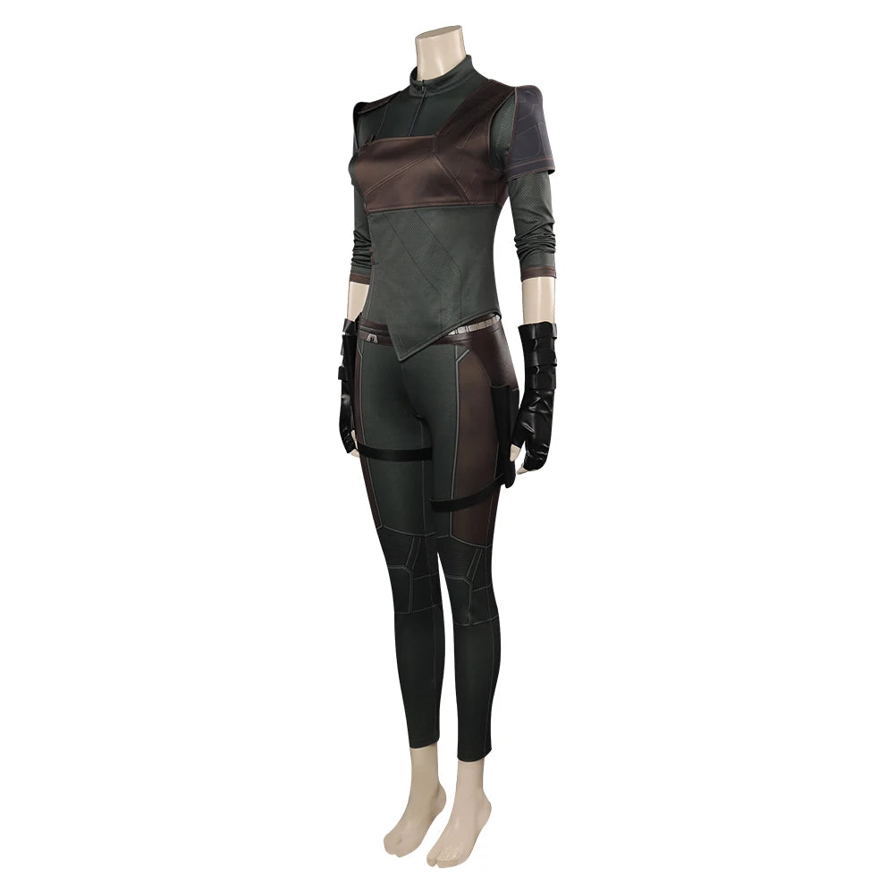 Gamora Inspired Cosplay Jumpsuit Costume with Vest and Belt for Women and Girls Halloween Party Outfit