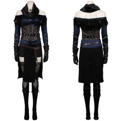 Female Yennefer Cosplay Fantasia Costume Disguise for Women Girls Clothes Roleplay Medieval Costumes Halloween Carnival Suit