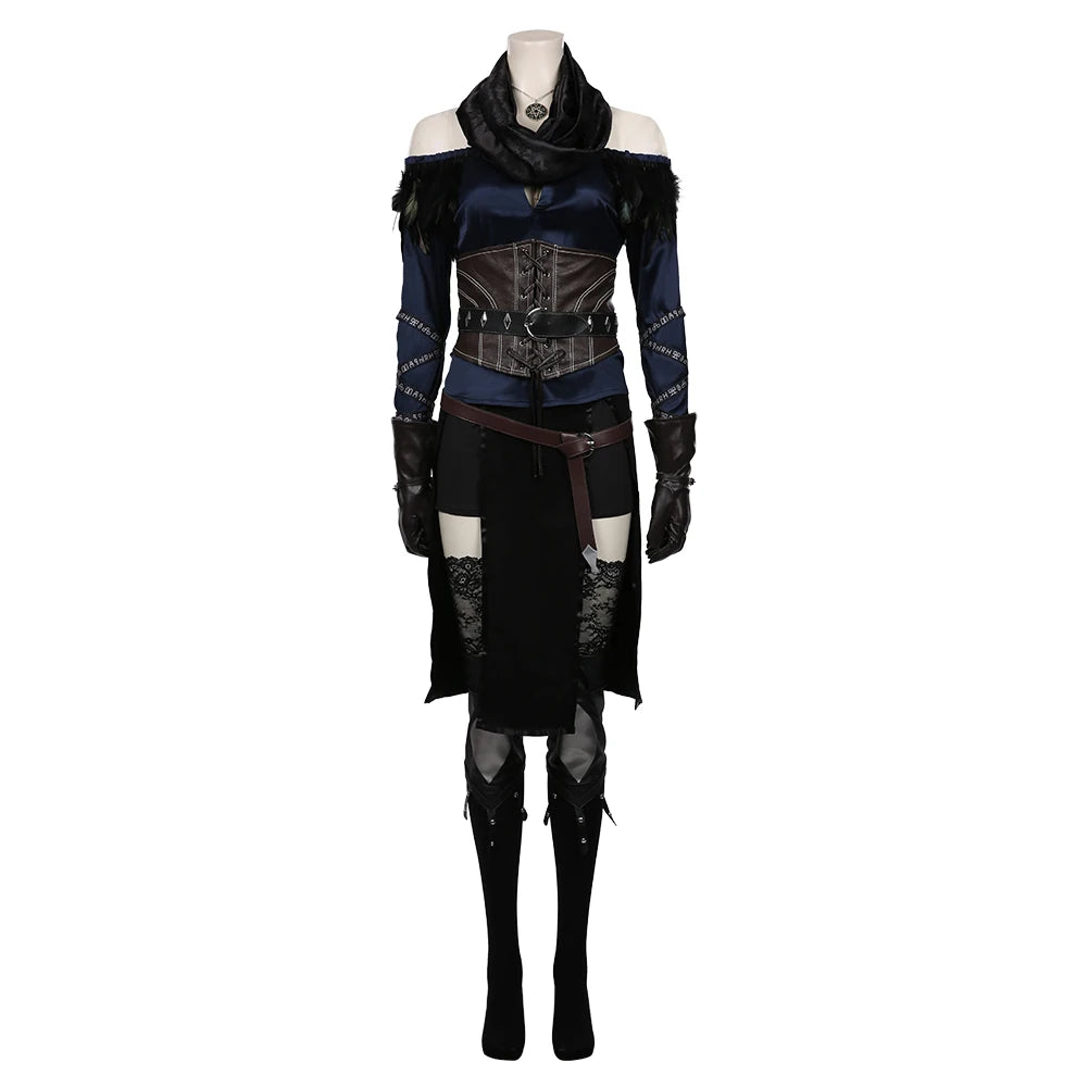 Female Yennefer Cosplay Fantasia Costume Disguise for Women Girls Clothes Roleplay Medieval Costumes Halloween Carnival Suit