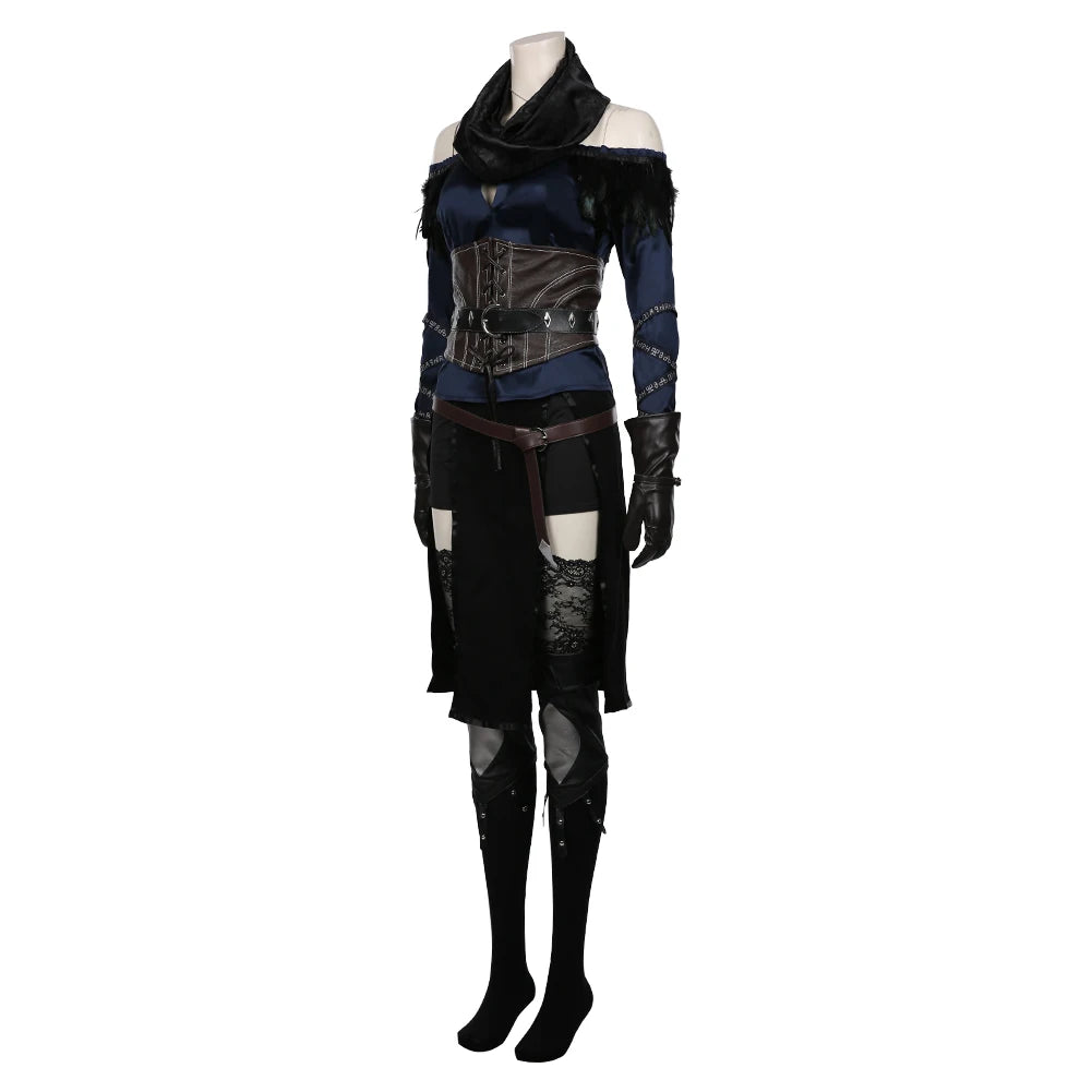 Female Yennefer Cosplay Fantasia Costume Disguise for Women Girls Clothes Roleplay Medieval Costumes Halloween Carnival Suit