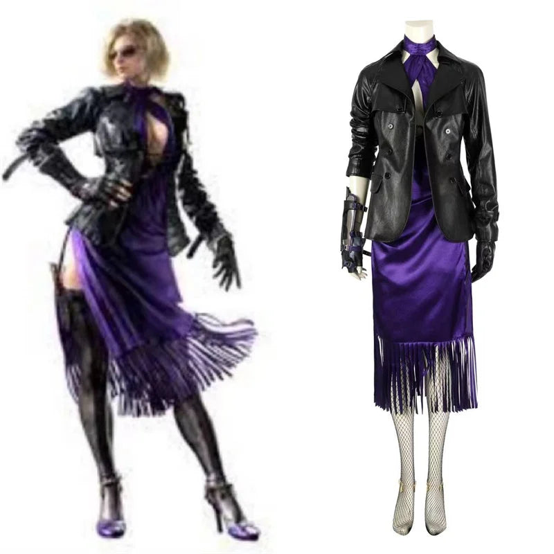 Fighting Game Cosplay Costume Sexy Dress Women Battle Outfit With Accessories