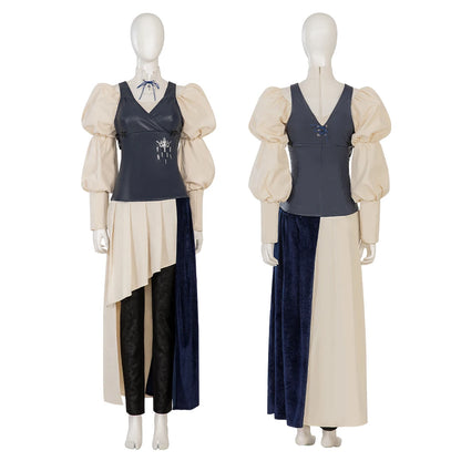 Final Fantasy XVI Game Jill Warrick Cosplay Women's Unique Puff Sleeves Top Tube Dress Full Set Halloween Party FF16 Combat Suit