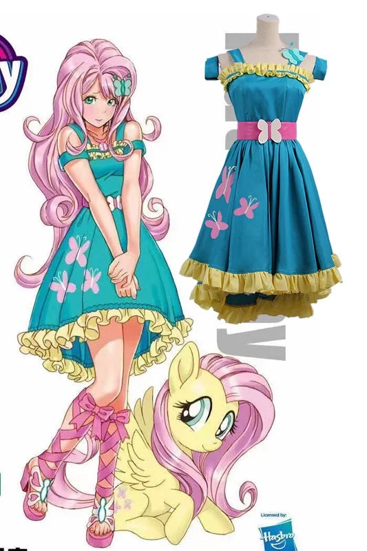 Fluttershy Cosplay Costume For Halloween Christmas Festival Full set Party Customized Clothes