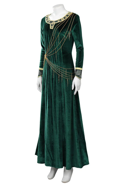 Galadriel Cosplay Women Costume TV Power Season 1 Noldor Lady Roleplay Fantasia Green Dress Fancy Dress Party Cloth Role Playing