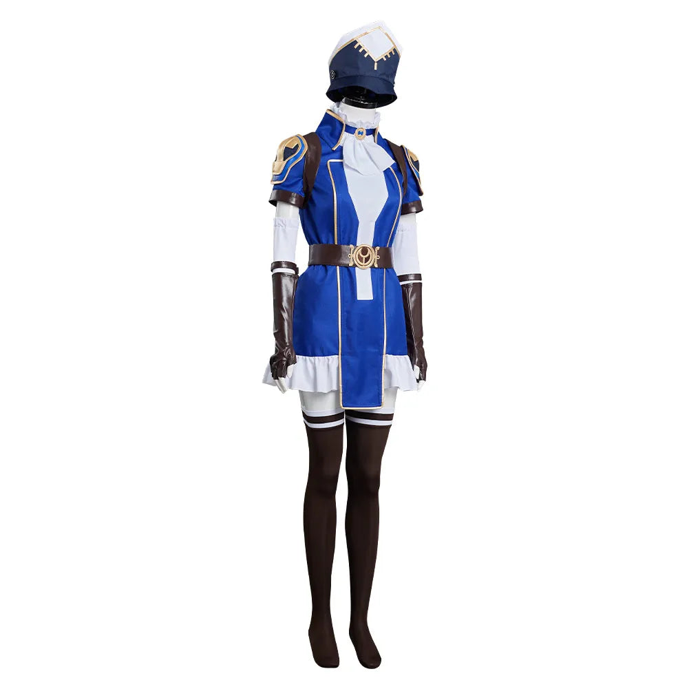 Game Arcane Caitlyn the Sheriff of Piltover Cosplay Costume Dress Hat Wigs Full Set Women Outfits Halloween Carnival Suit