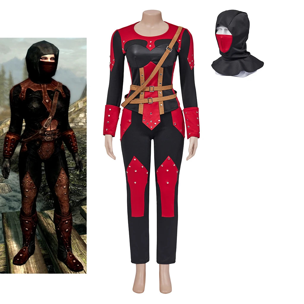 Game Cosplay Shrouded Armor Costume Women Fantasia Warrior Uniform Full Set Halloween Carnival Dark Brotherhood Disguise Suit