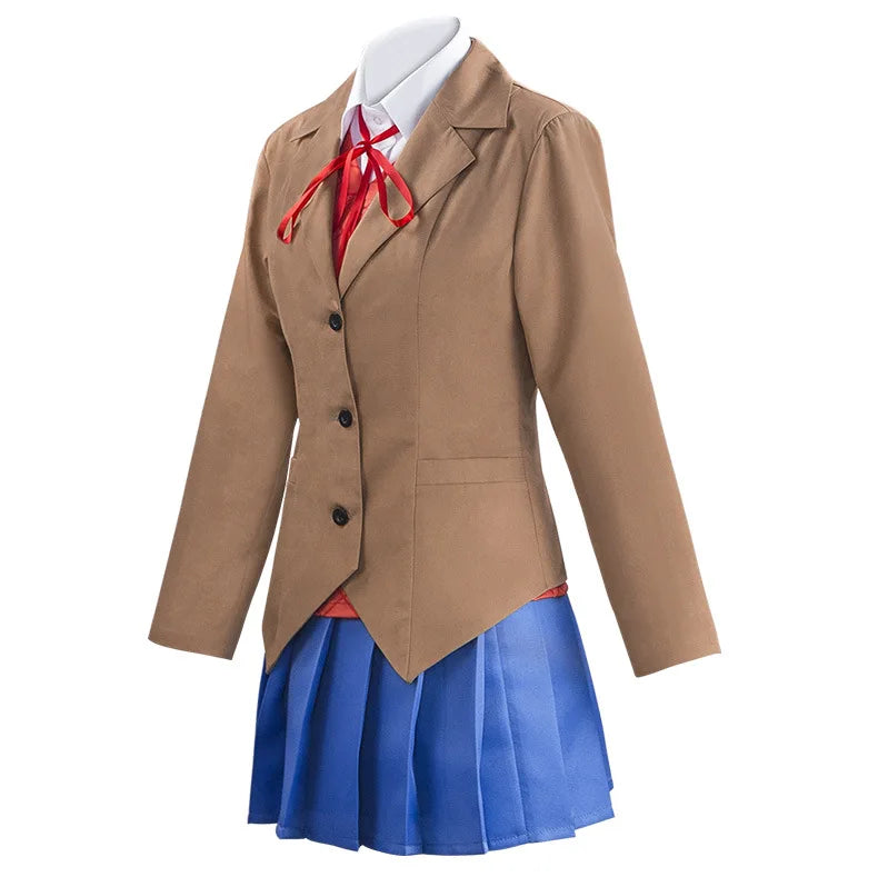 Game Doki Doki Literature Club Monika Cosplay Sayori Yuri Natsuki Cosplay Costume Wig Set School Uniform Girl Women Costumes