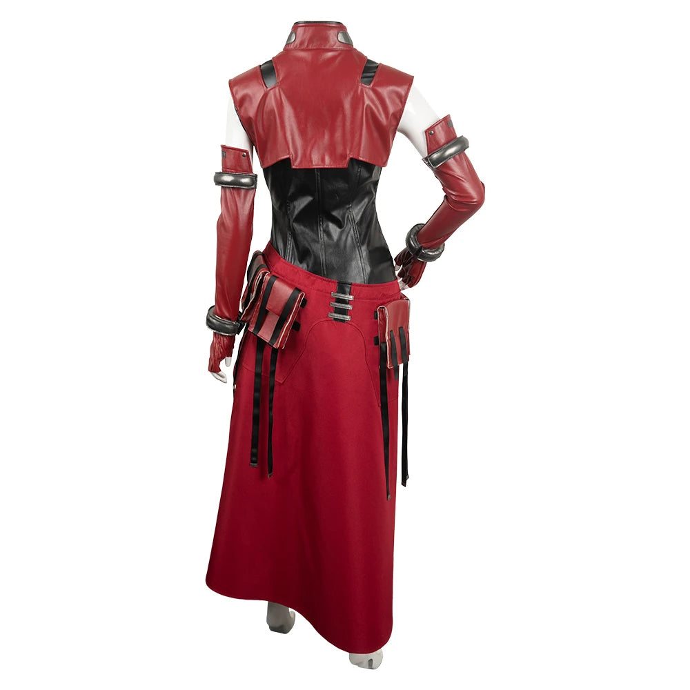 Game Final Cosplay Costume Fantasy Aerith  Suit For Adult Women Female Leather Outfit Halloween Carnival Party Clothes