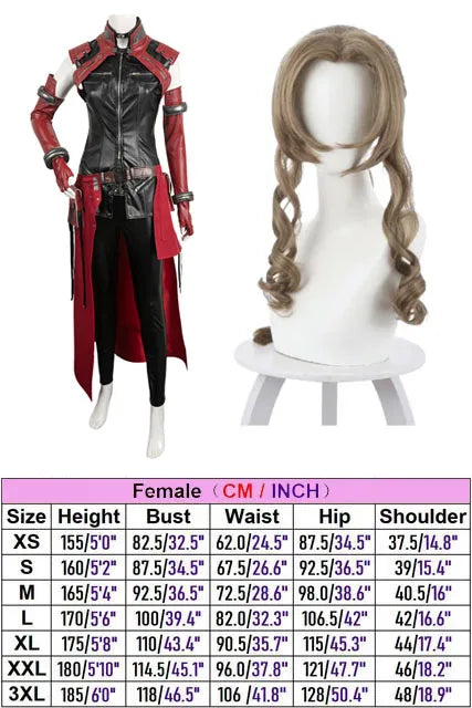 Game Final Cosplay Costume Fantasy Aerith  Suit For Adult Women Female Leather Outfit Halloween Carnival Party Clothes