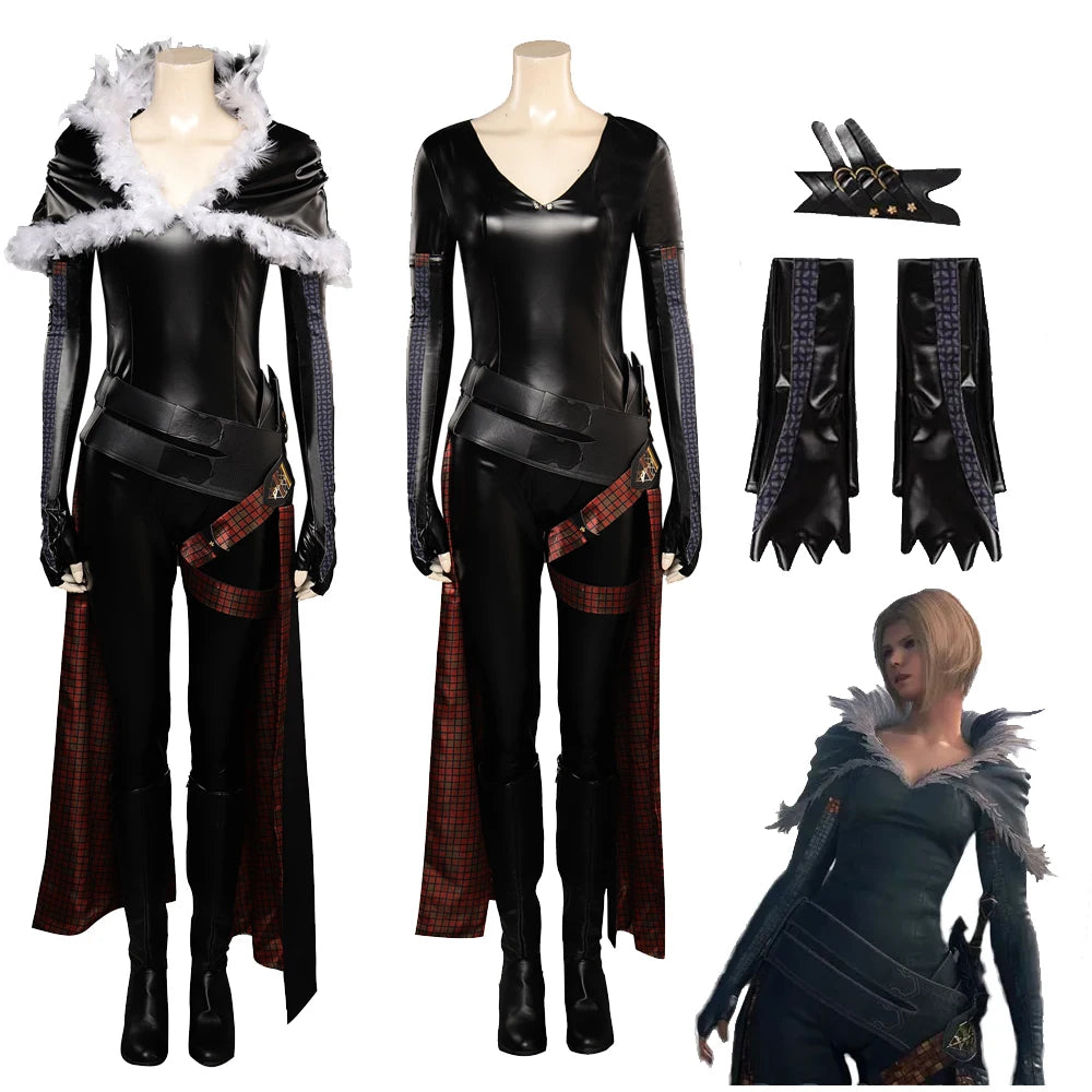 Game Final Fantasy FF16 Benedikta Harman Cosplay Costume Jumpsuit Women Girls Outfits Clothing Gloves Halloween Party Suit