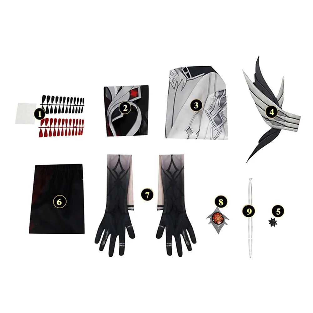 Game Arlecchino Cosplay Costume Outfits Women Coat Shirts Pants Gloves Whole Set Halloween Party Disguise Suit