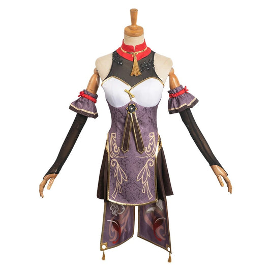 Game Genshin Impact HUTAO Cosplay Cheongsam Costume Women Outfits Girls Dress Skirt Wigs Set Clothing Halloween Party Role Suits