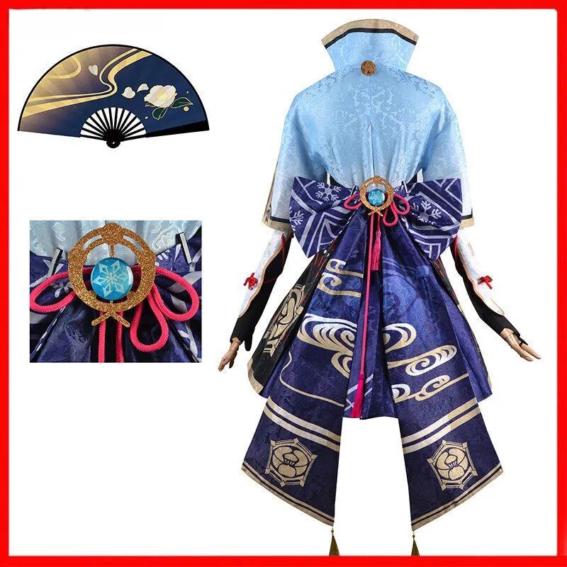 Game Genshin Impact Kamisato Ayaka Cosplay Costume Ayaka Outfit Fan Dress Wig Shoes Cosplay Anime for Role Play