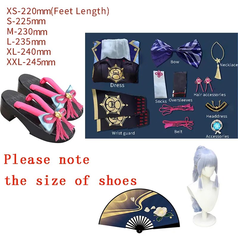 Game Genshin Impact Kamisato Ayaka Cosplay Costume Ayaka Outfit Fan Dress Wig Shoes Cosplay Anime for Role Play