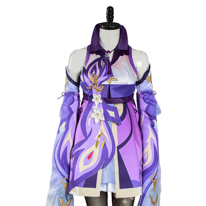 Game Genshin Impact Keqing Cosplay Women Costume Dress Outfits Purple Fantastic Skirts Adult Female Halloween Carnival Suit