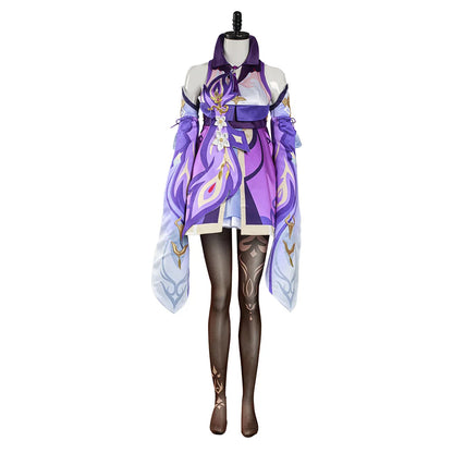 Game Genshin Impact Keqing Cosplay Women Costume Dress Outfits Purple Fantastic Skirts Adult Female Halloween Carnival Suit