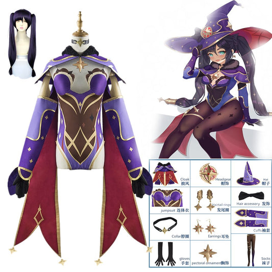 Game Genshin Impact Mona Cosplay Costume Halloween Costumes for Women Girls Disfraces Genshin Impact Anime Clothes For Comic