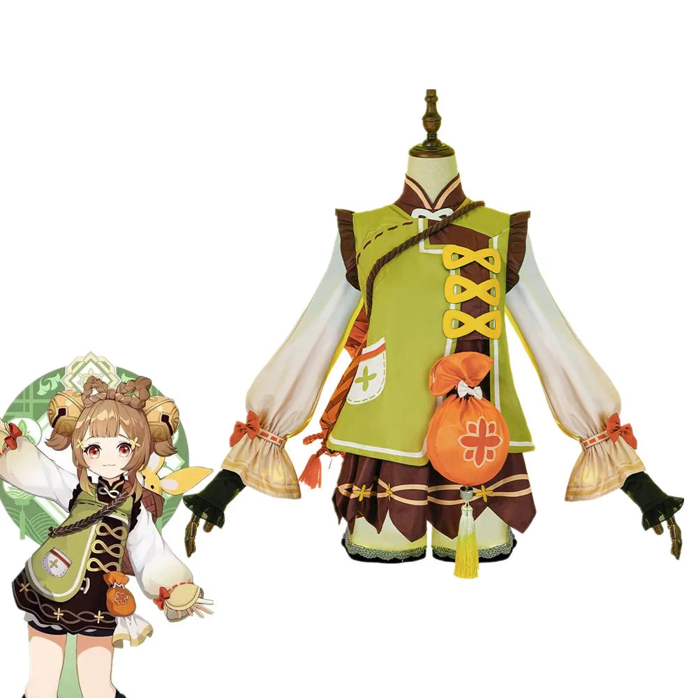 Game YaoYao Cosplay Costume Lovely Women Kids Lolita Dress Yao Yao Fancy Dress with Bag and Wig