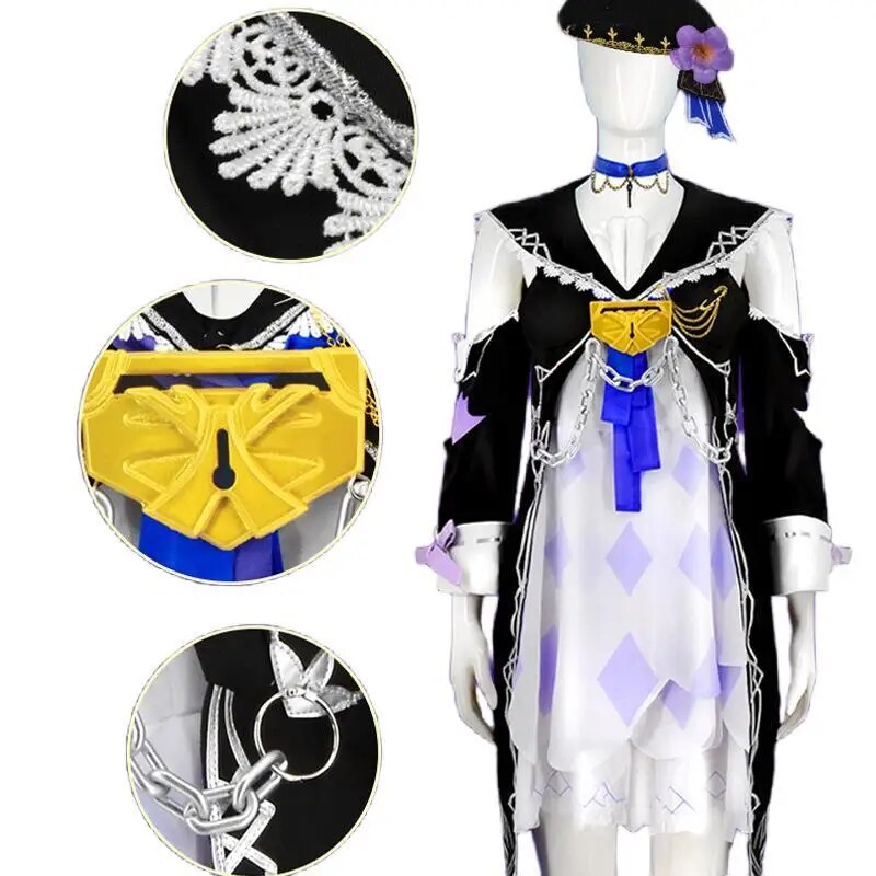 Game Honkai Star Rail Herta Cosplay Costume Game Cos Honkai Star Rail Cosplay Genius Society Herta Costume Wig Carnival Party