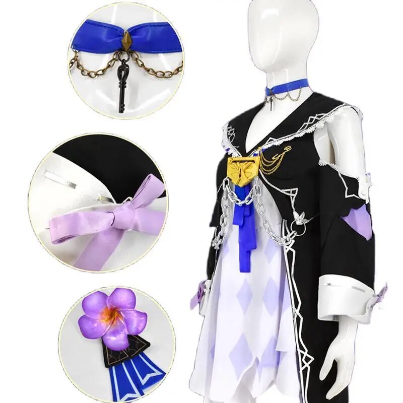 Game Honkai Star Rail Herta Cosplay Costume Game Cos Honkai Star Rail Cosplay Genius Society Herta Costume Wig Carnival Party