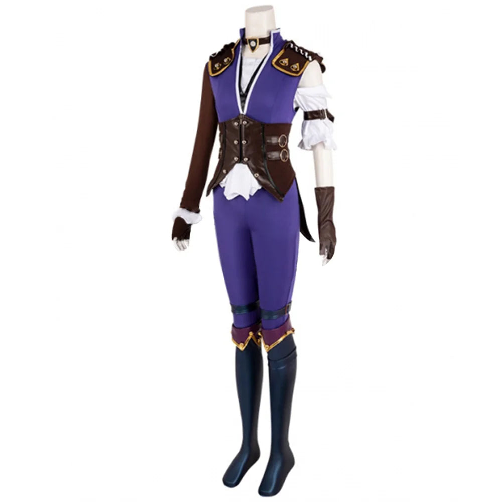 Game Caitlyn Kiramman Cosplay Costume Violet Battle Of Two Cities Suits Halloween Theme Party Women Uniform Outfits