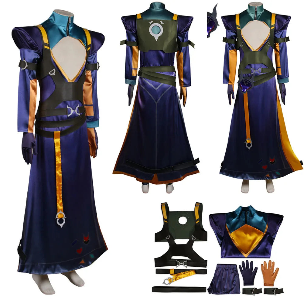 Game Yone Heartsteel Cosplay Costume Outfit For Adult Men Male Fantasy Robe Halloween Carnival Roleplay Suit Accessories