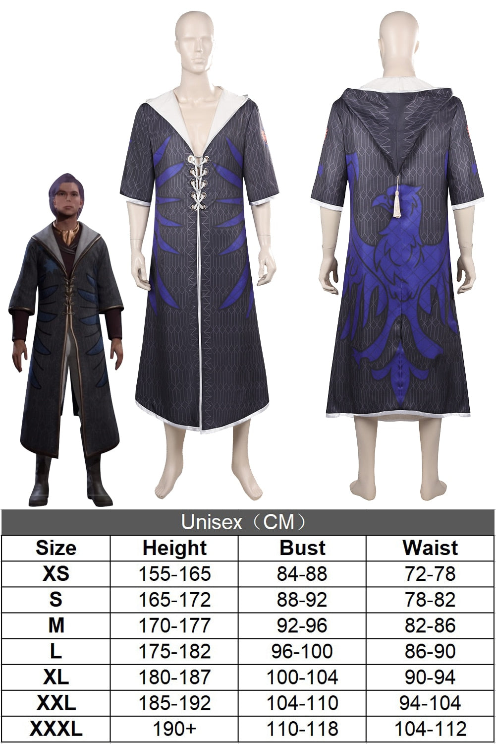 Game Legacy House Fanatic School Hooded Robe Wizard Cosplay Men Costume Magic Academy Student Roleplay Fantasia Dress