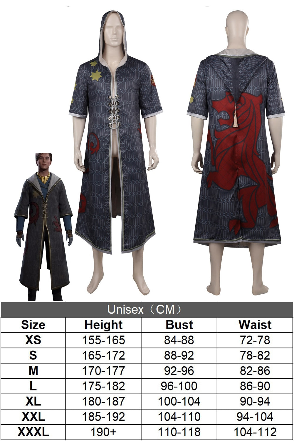 Game Legacy House Fanatic School Hooded Robe Wizard Cosplay Men Costume Magic Academy Student Roleplay Fantasia Dress