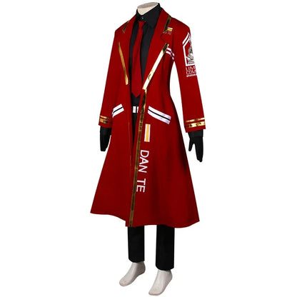 Game Limbus Company Cosplay Dante Costume Red Long Coat DAN TE Uniform Suit Men Women Halloween Party Carnival Roleplay Outfits