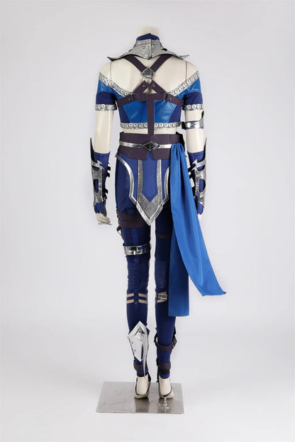 Kitana Cosplay Costume Blue Outfits Kitana Sexy Combat Suit Full Set Fantasia Roleplay For Women Custom