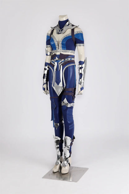 Kitana Cosplay Costume Blue Outfits Kitana Sexy Combat Suit Full Set Fantasia Roleplay For Women Custom