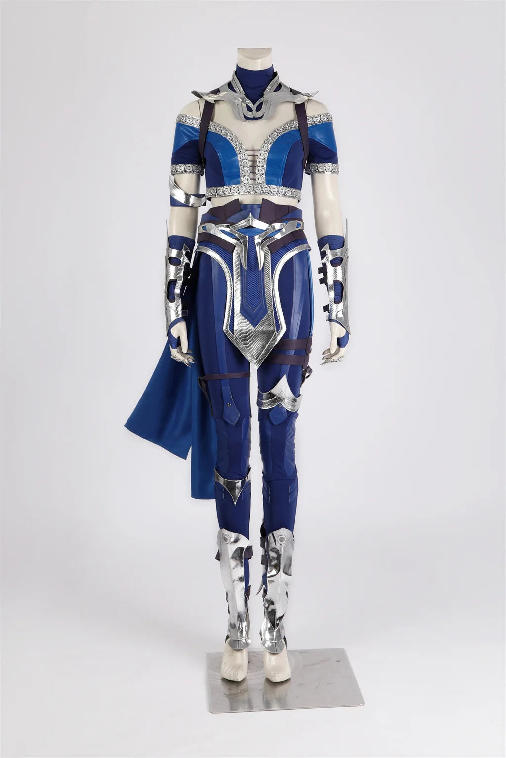 Kitana Cosplay Costume Blue Outfits Kitana Sexy Combat Suit Full Set Fantasia Roleplay For Women Custom