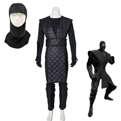 Game Mortal Kombat Noob Saibot Cosplay Costume Men Ninja Black Fighter Uniform Combat Halloween Carnival Party Full Suit