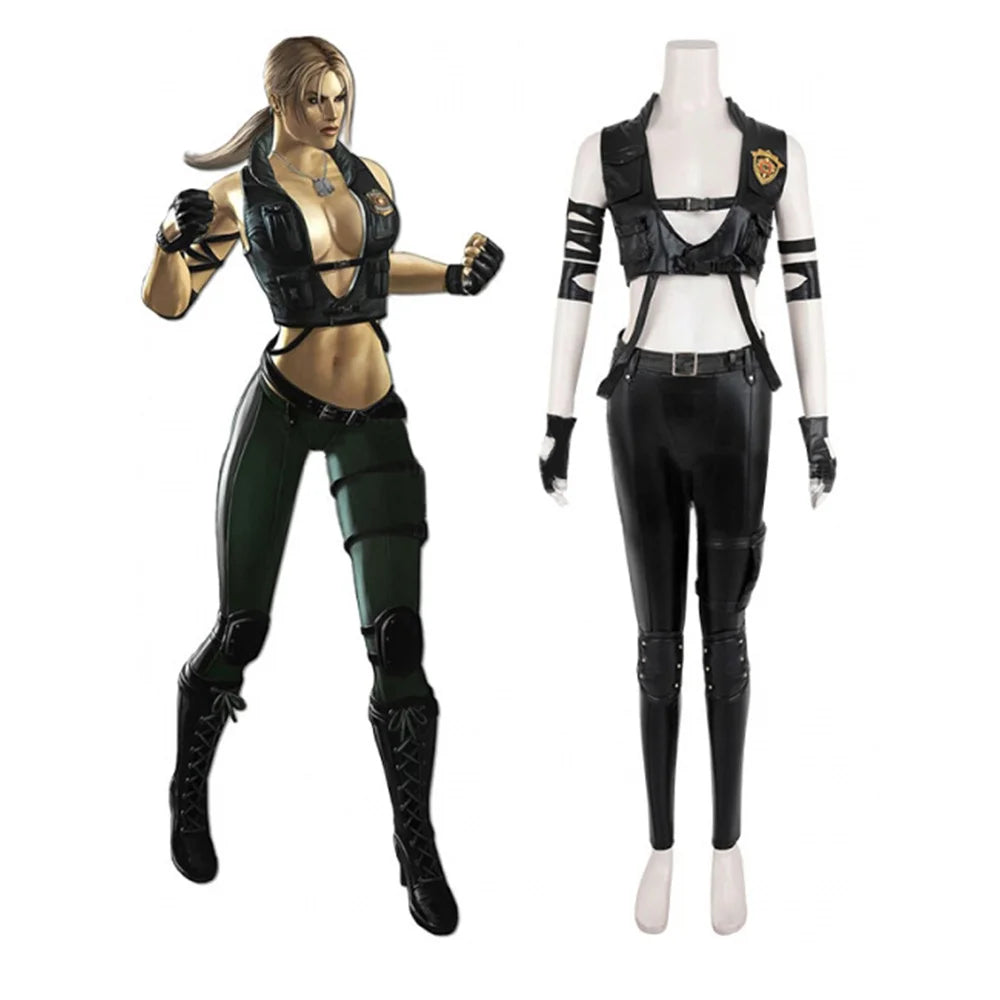 Game Mortal Kombat Sonya Blade Cosplay Costume Adult Women Sexy Fighting Outfits Halloween Carnival Party Battle Streetwear