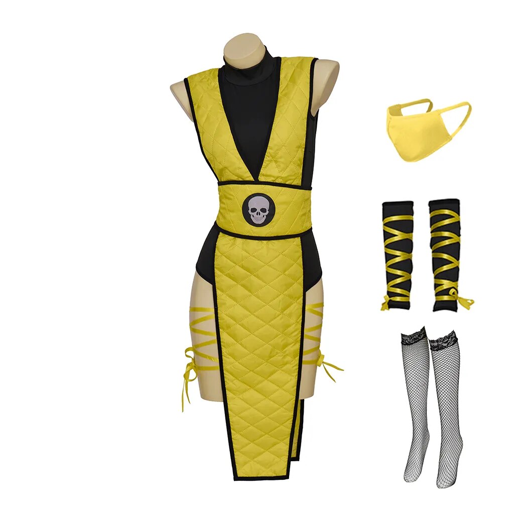 Game Mortal Kombat Sub-Zero Reptile Scorpion Cosplay Costume Women Sexy Battle Combat Outfit Halloween Carnival Party Full Suit