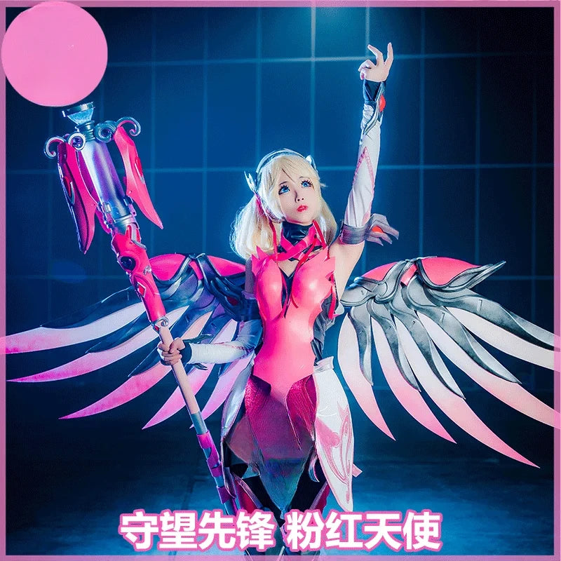 Game Pink Skin Wings Accessories Anime Cosplay Costume Props Halloween For Men Women Custom Made Gifts