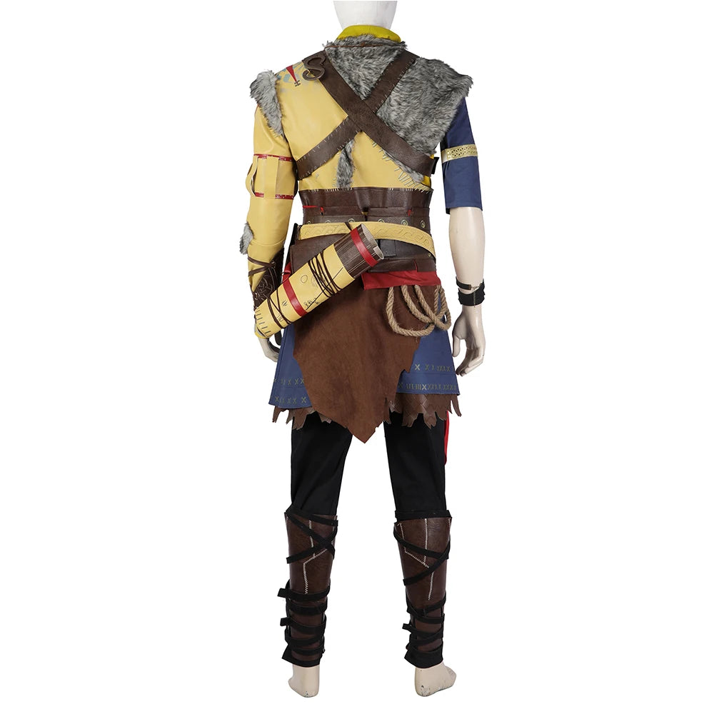 Game Ragnarok Atreus Cosplay Loki Costume Men's Retro Battle Suits with Accessories Halloween Masquerade Disguise Performance