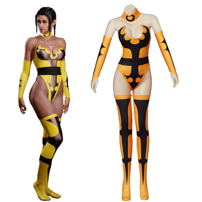 Game Series Mortal Kombat Tanya Cosplay Costume Women's Sexy Bodysuit Fighting Outfit Halloween Theme Party Battle Suits