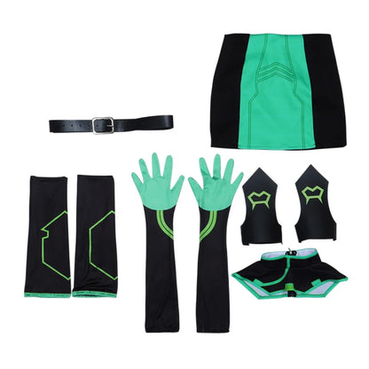 Game Valorant Viper Cosplay Costume  Green Sexy Women Combat  Dress Uniform Halloween Carnival Party Outfit