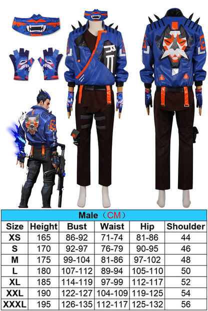 Game Valorant Yoru Cosplay Men Costume Roleplay Fantasia Outfits Jacket Gloves Halloween Carnival Party Cloth for Male Disguise