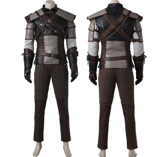 Game Wild Hunt Cosplay Costume Leading Man Geralt of Rivia Battle Uniform Halloween Carnival Full Props With Boots