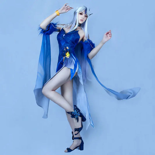 Genshin COS Clothes Women's Staring Cos Suits Set of Yarn Ningguang Orchid Evening Gowncostume Two-dimensional Cosplay Anime