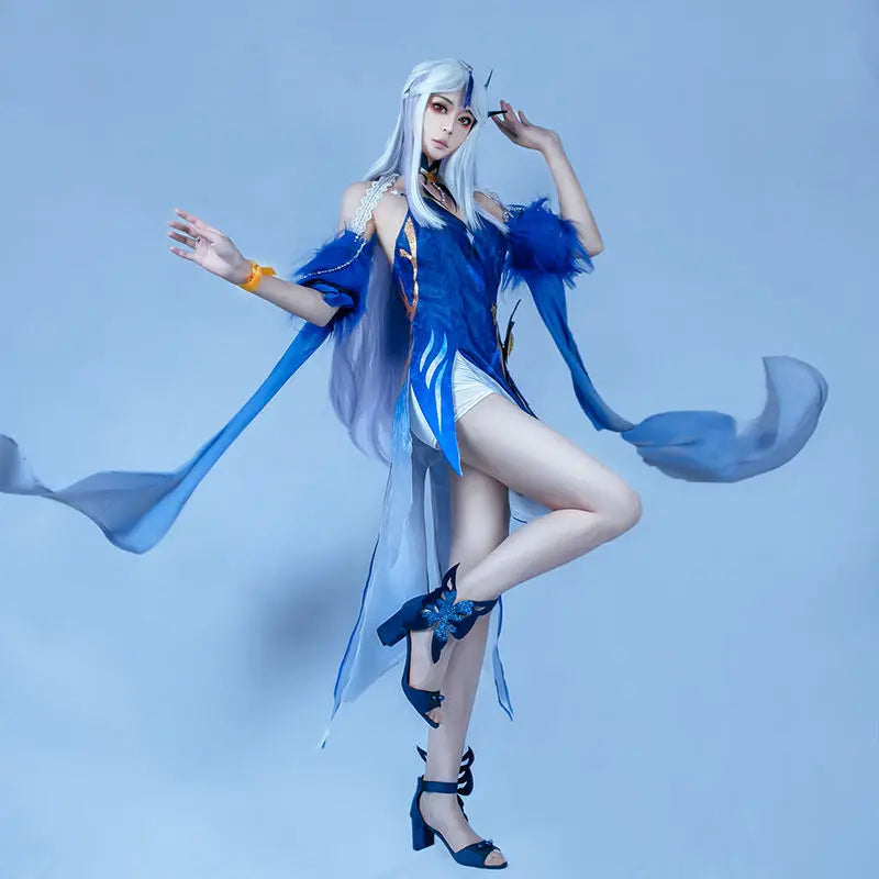 Genshin COS Clothes Women's Staring Cos Suits Set of Yarn Ningguang Orchid Evening Gowncostume Two-dimensional Cosplay Anime