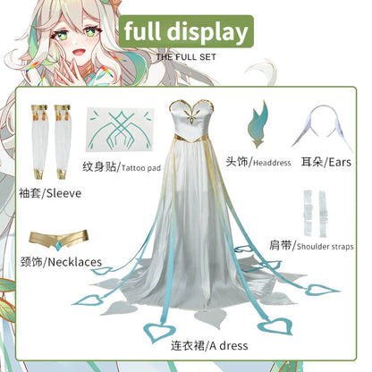 Genshin Impact Cos Costume Daci Shuwang Cosplay Grass God Nasida Two-dimensional Fan Animation Game Costume Female Wig Included